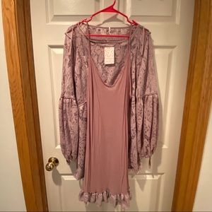 Free people lace dress with slip
